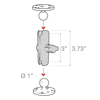 RAM Double Socket Arm For 1'' Ball / RAP-B-201U