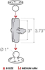 RAM Double Socket Arm For 1'' Ball / RAM-B-201U