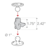 RAM DBL Socket ARM B Ball A Length / RAM-B-201U-A 